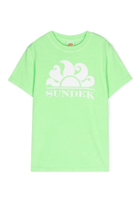 T-shirt con stampa SUNDEK | B021TEJ78TC24801 FLUO GREEN 01